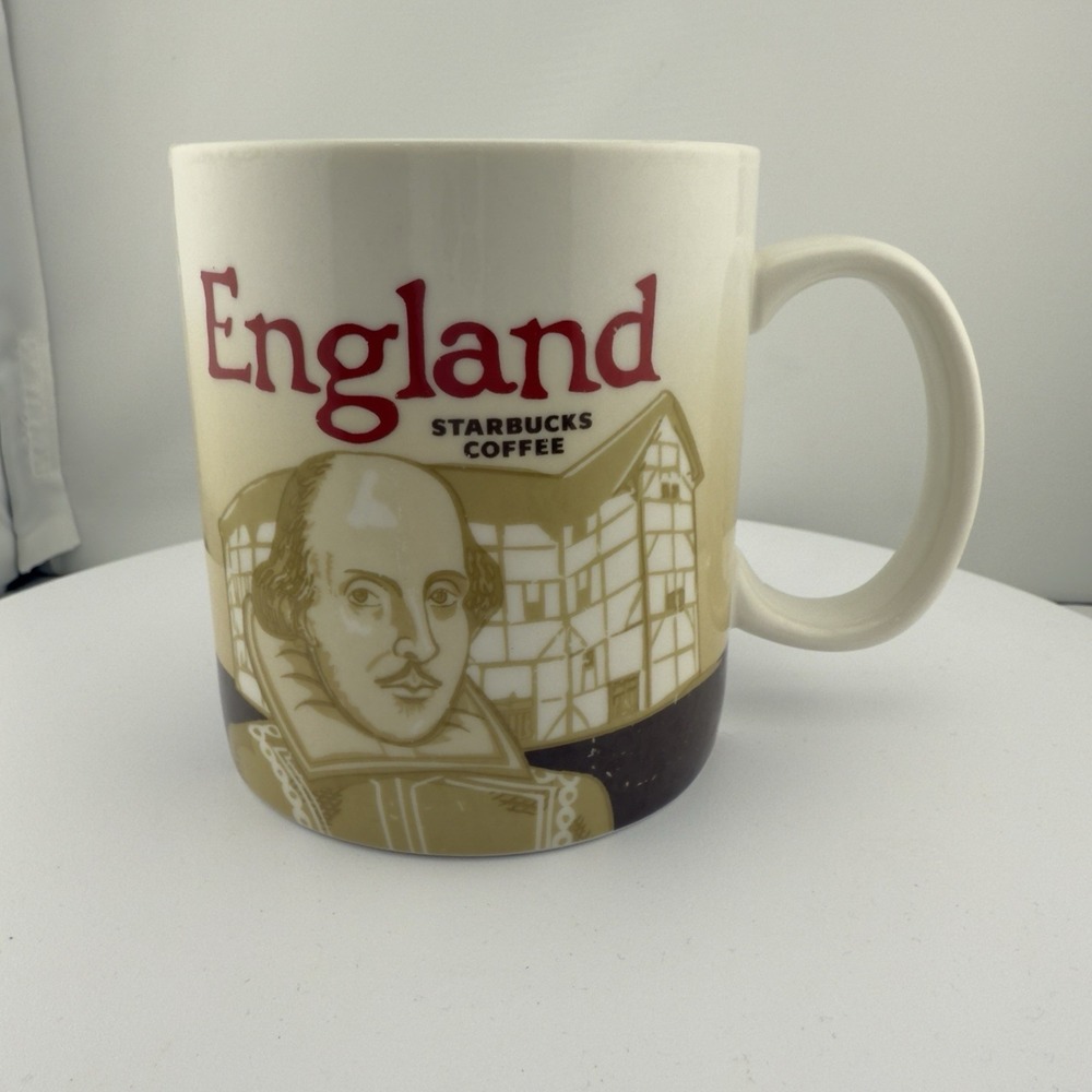 Starbucks‎ England Global Icon Collector Shakespeare Coffee Mug Cup 16 oz 2010